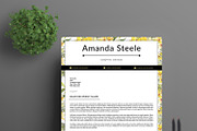 Yellow Floral Resume Template / N, a Resume Template by Showy68 Template (Thumbnail 4 of 5)