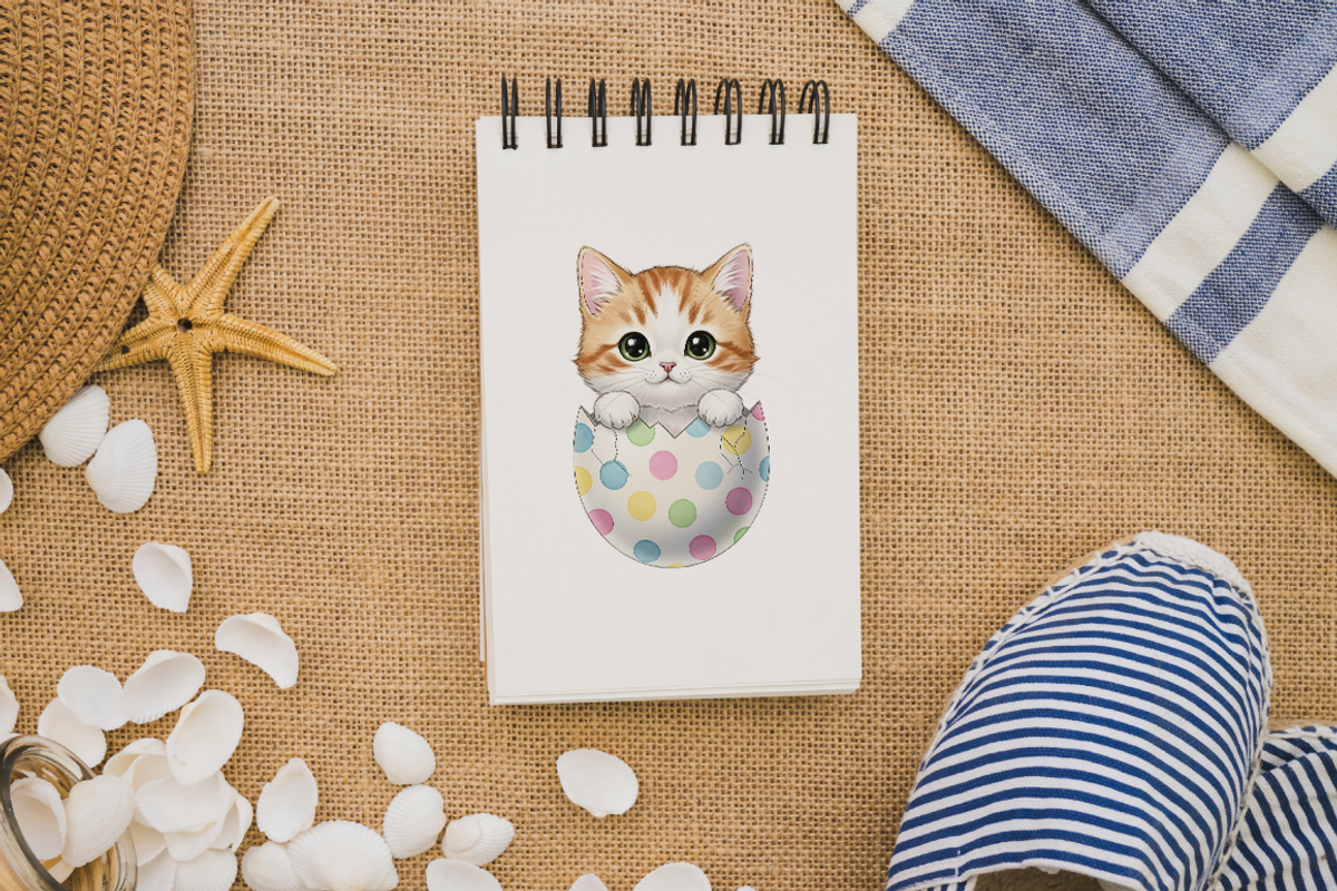 Easter Eggshell Cats PNG Clipart., an Animal Illustration by KennedyStudio (Photo 4 of 5)