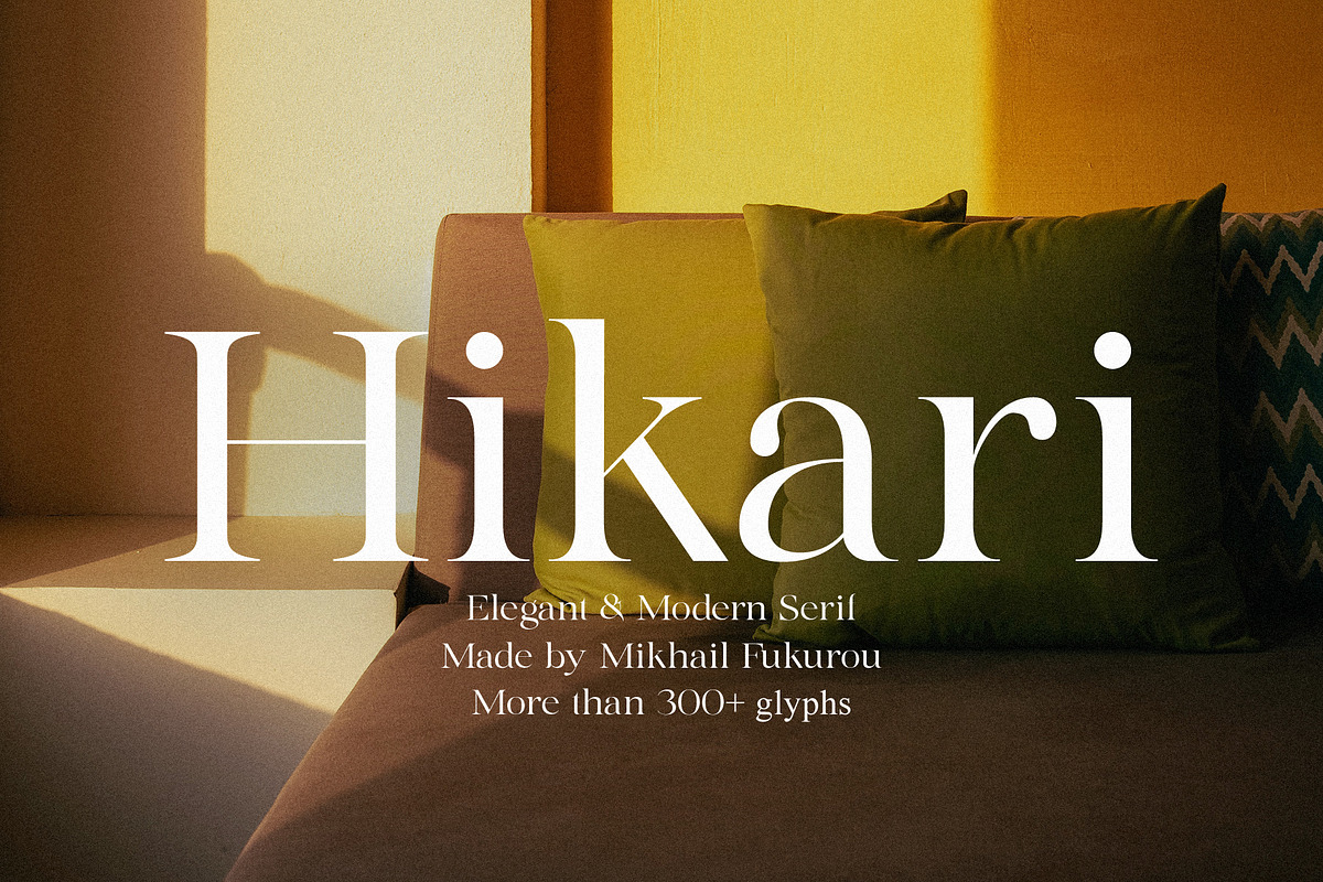 Hikari - Elegant & Modern Serif, a Serif Font by Mikhail Fukurou (Photo 1 of 11)
