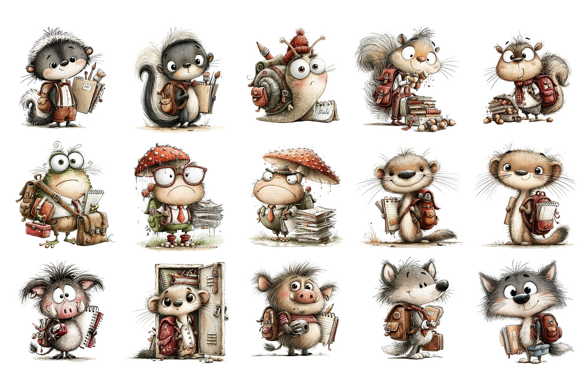 Back To School Animals PNG Clipart, an Animal Illustration by Nicolle's Colorful Art (Photo 6 of 6)