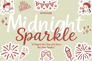 Midnight Sparkle – Festive Font Duo, a Script Font by cocodesign