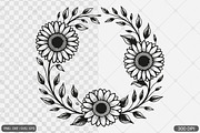 Sunflower Frame SVG PNG Bundle, an Illustration by Actual Pixel (Thumbnail 3 of 23)
