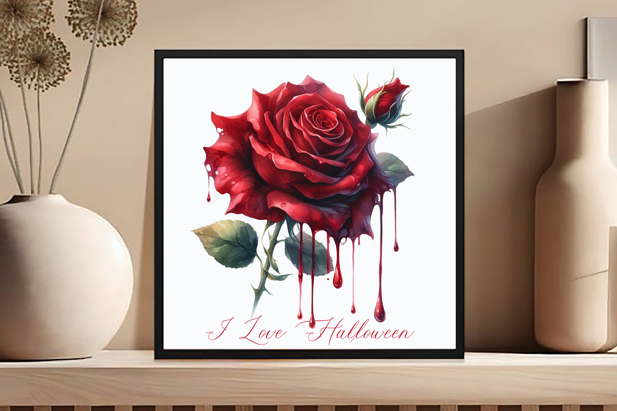 I Love Halloween PNG Roses PNG, an Illustration by DreamCafeArt (Photo 5 of 7)