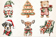 Red Green Plaid Christmas Clipart, an Illustration by Rose Art (Thumbnail 3 of 7)