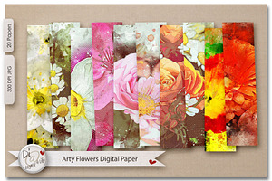 Arty Flowers Digital Papers