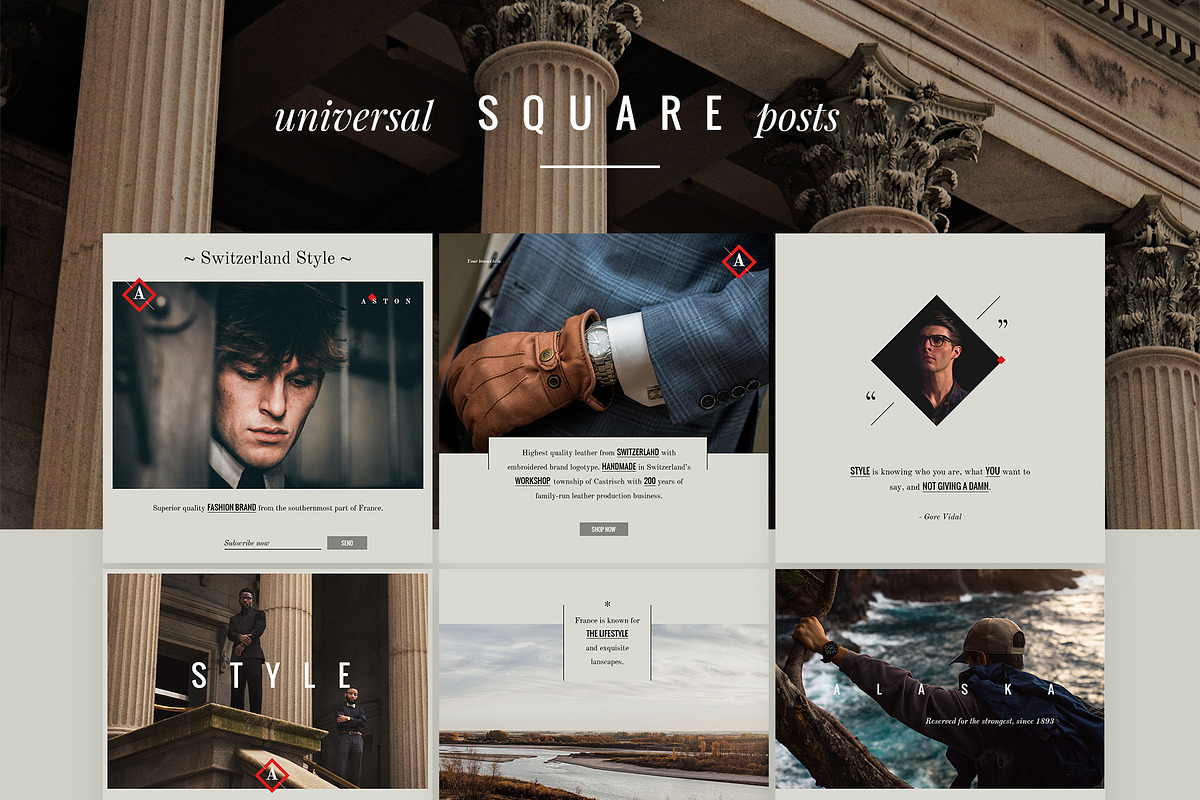 ASTON Luxury Lifestyle Brand, a Social Media Template by NordWood (Photo 2 of 8)