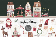 Christmas Village watercolor set, a Decorative Illustration by Estudio 812 (Thumbnail 1 of 10)