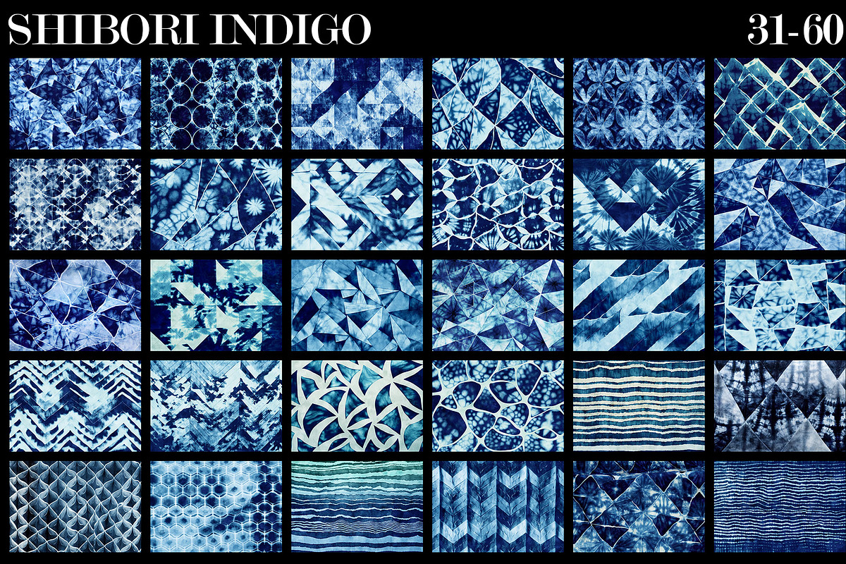 Shibori Indigo Japanese Dye Textures, a Texture Graphic by ArtistMef (Photo 3 of 9)