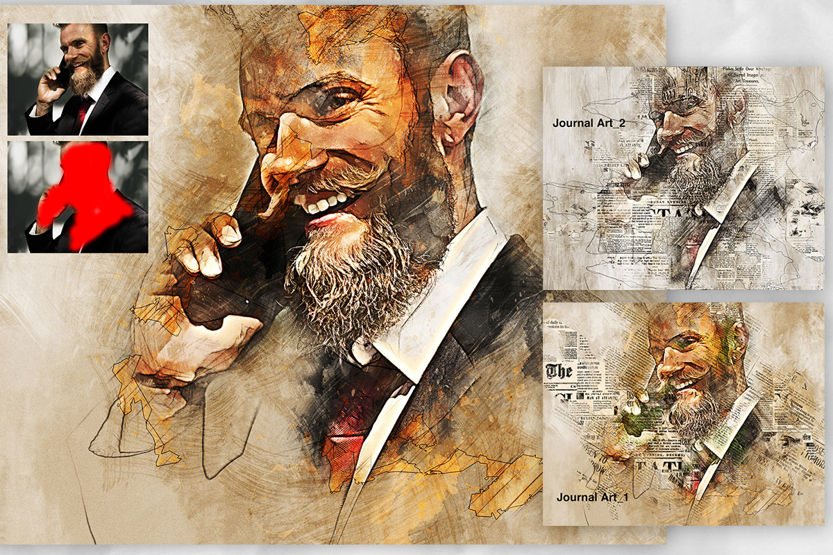Journal Art Photoshop Action, an Action Add-On by GorynArt (Photo 4 of 17)
