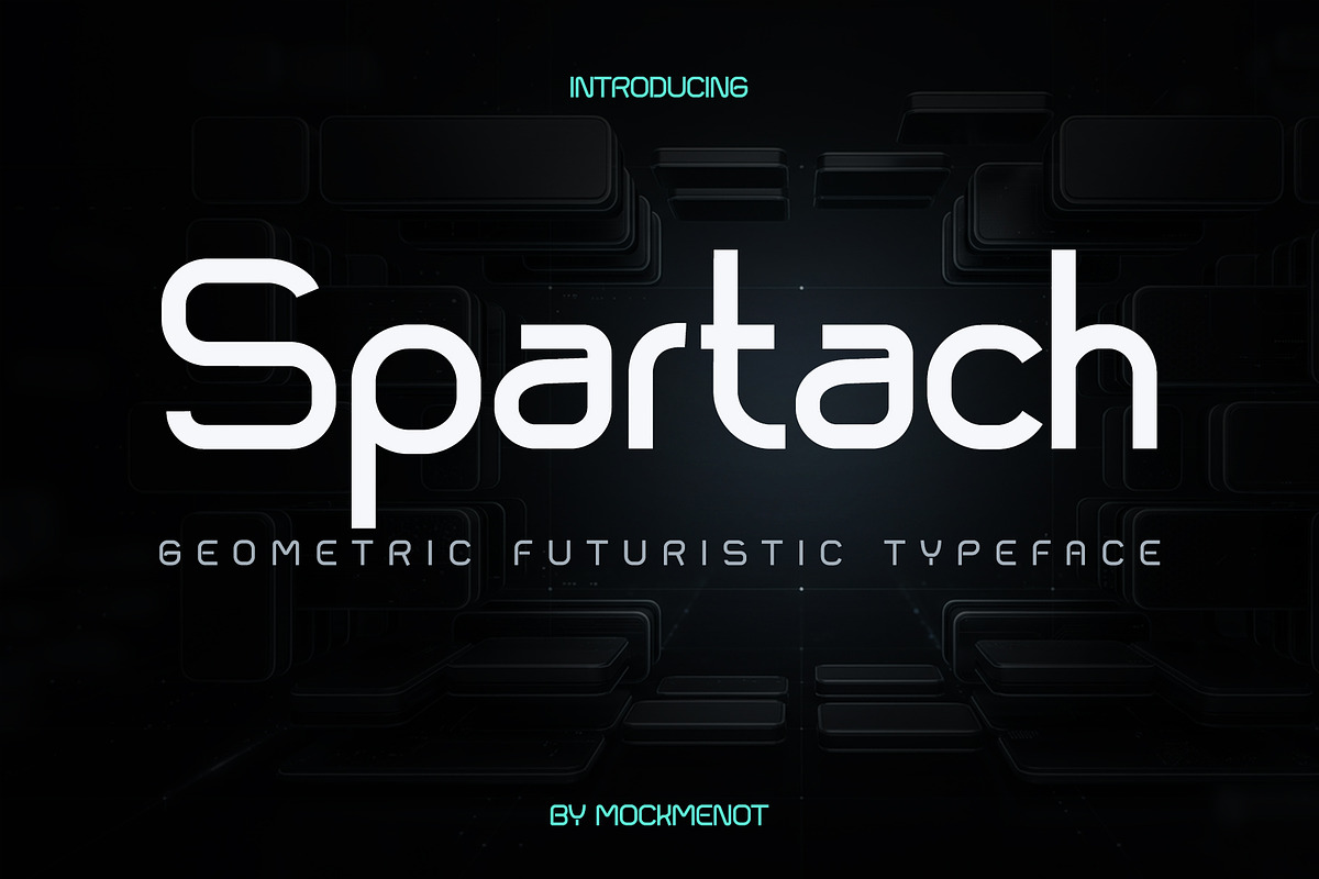 Spartach – Futuristic Font Family, a Sans Serif Font by Mockmenot (Photo 1 of 7)