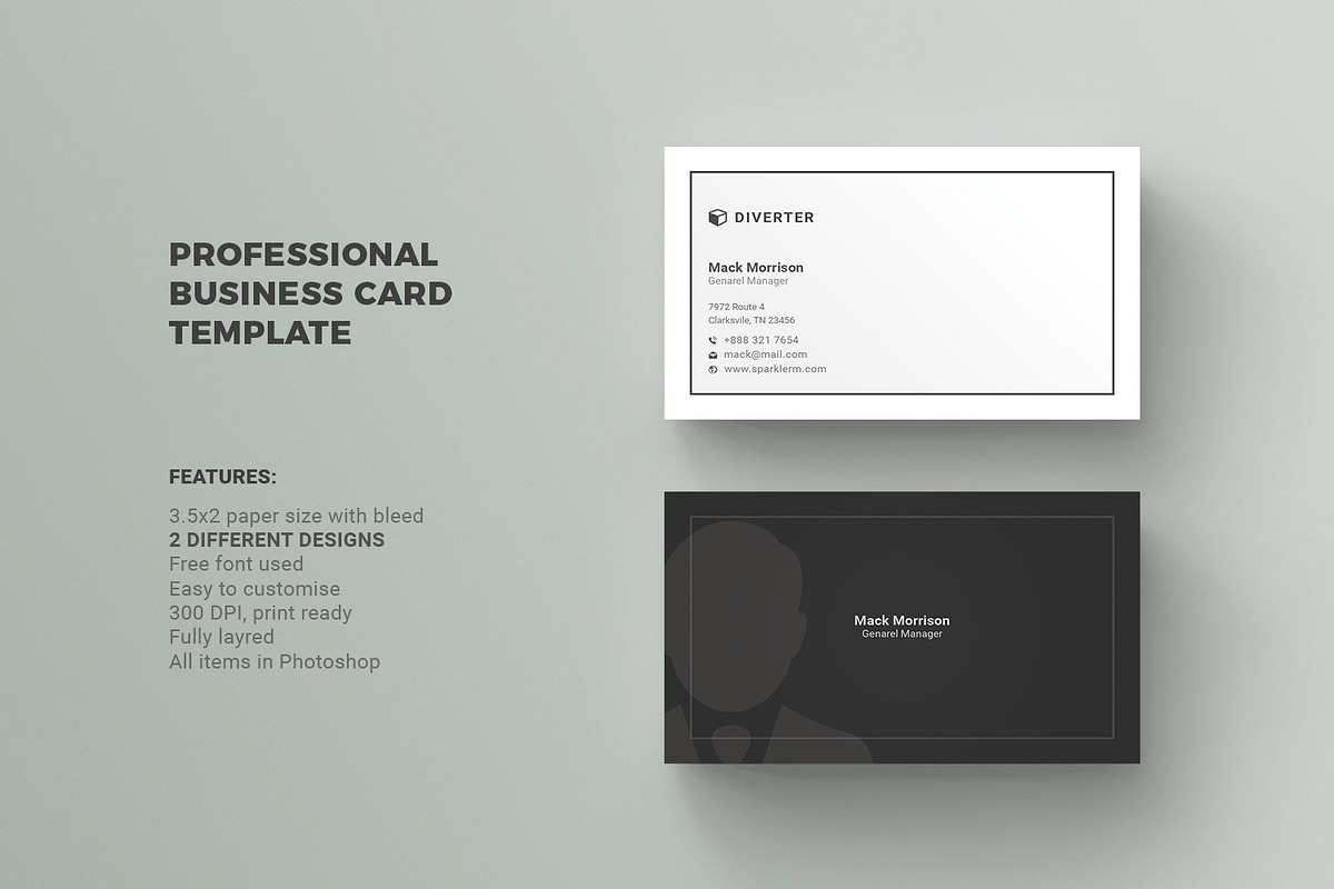 Business Card, a Business Card Template by Diverter (Photo 1 of 3)