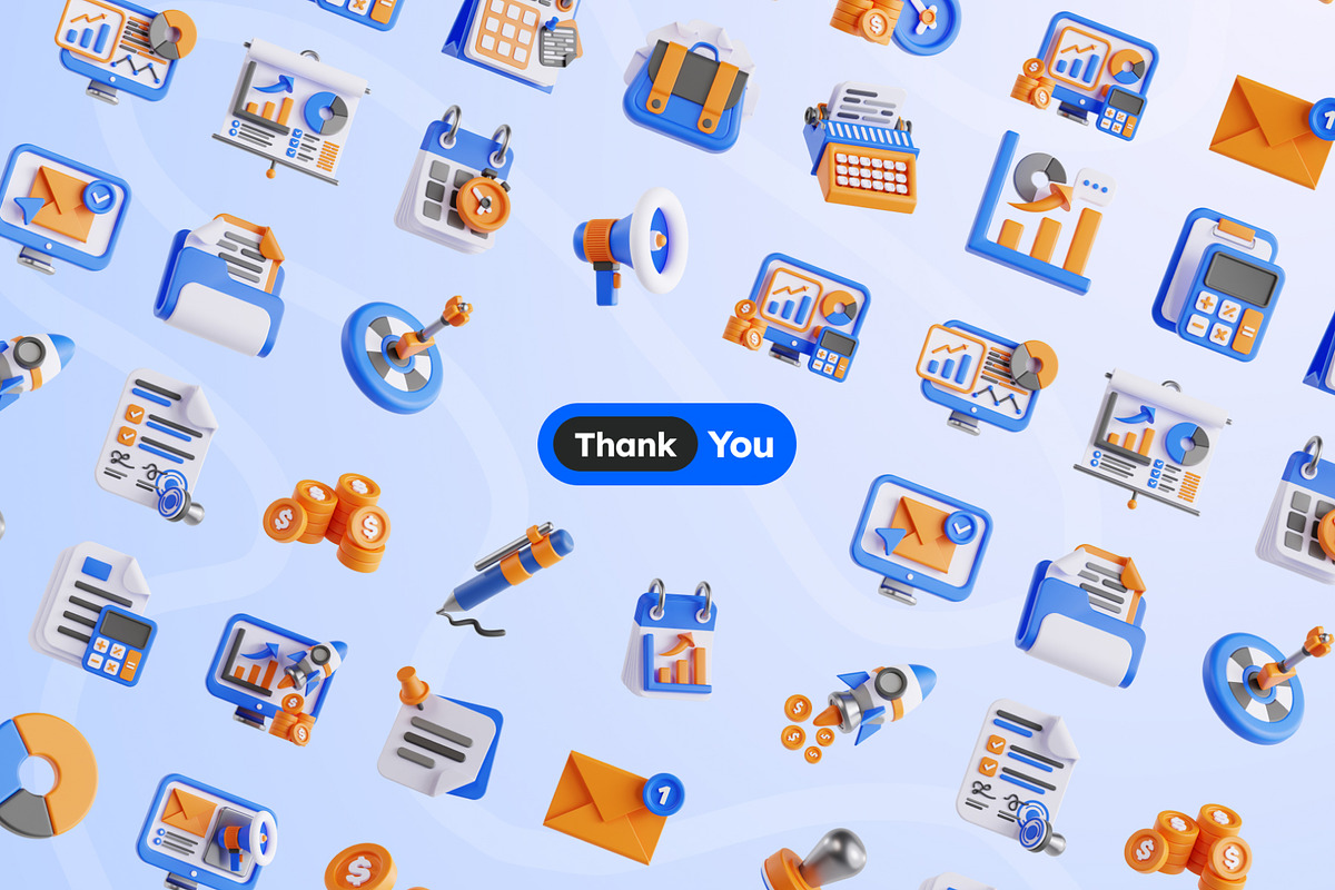 Business 3D Icons, an Object 3D Model by Rakata Studio (Photo 6 of 7)