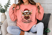 Cute Highland Cow Christmas PNG, a Seasonal Illustration by Craft Nest (Thumbnail 3 of 6)