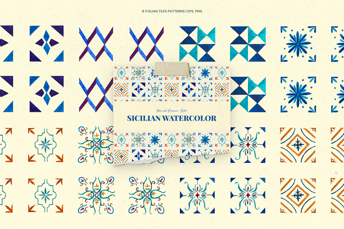 Sicilian Watercolor Fruits & Floral, a Decorative Illustration by Promo Graphics (Photo 3 of 8)