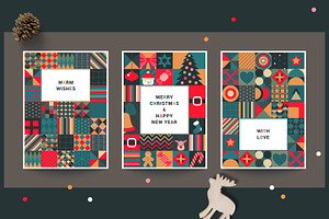 Geometric Christmas Vector Set