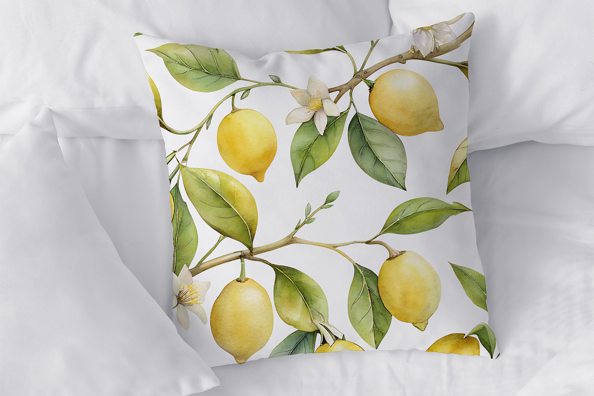 Watercolor Lemons Clipart & Pattern, an Object Graphic by crafty (Photo 13 of 15)