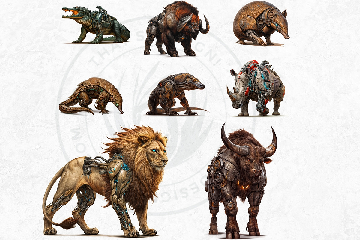 Cybernetic Animals Clipart Set, an Animal Illustration by ThatsDesignArt (Photo 8 of 10)