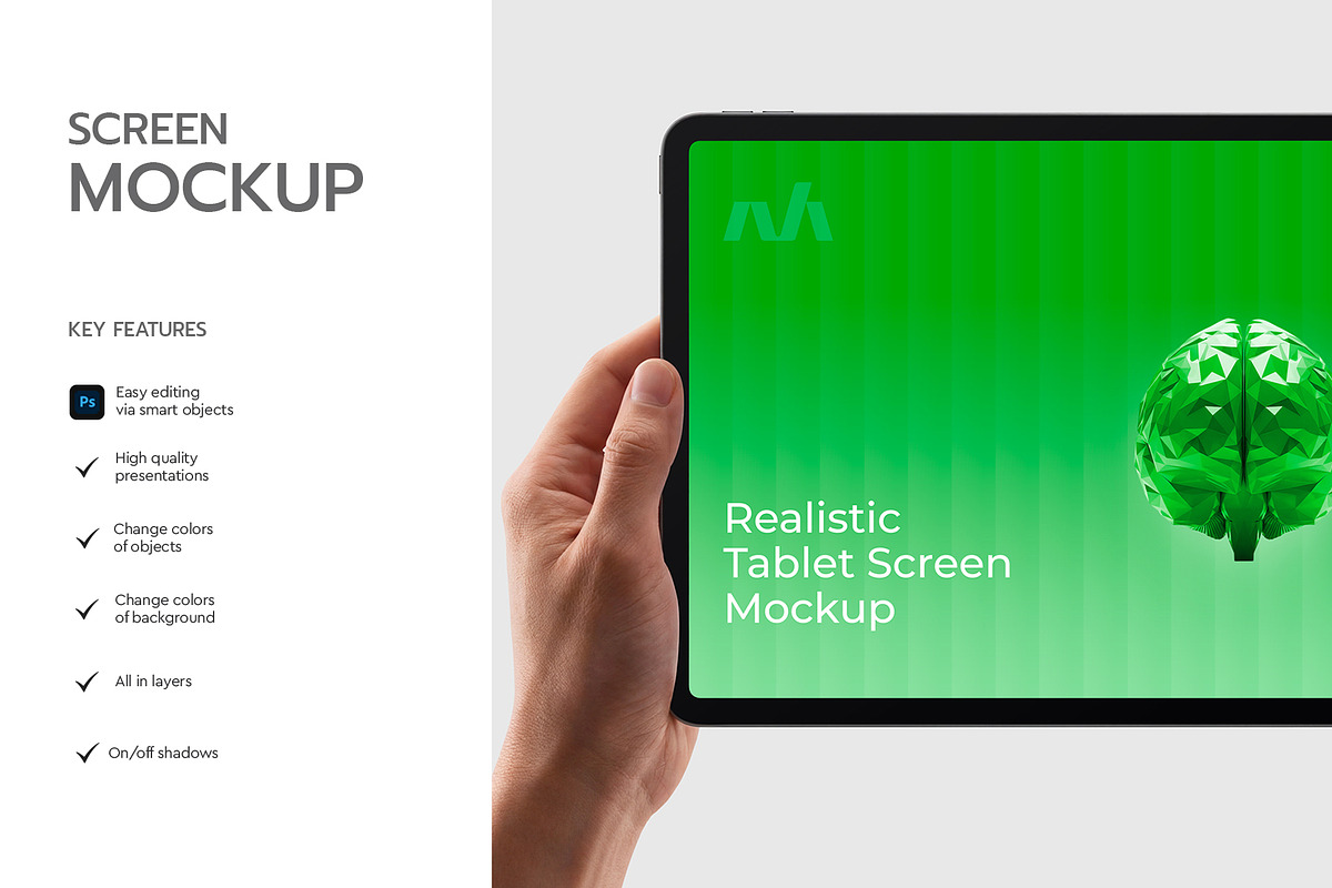Realistic Tablet Screen Mockup, an iPad Mockup by graphypix (Photo 2 of 4)
