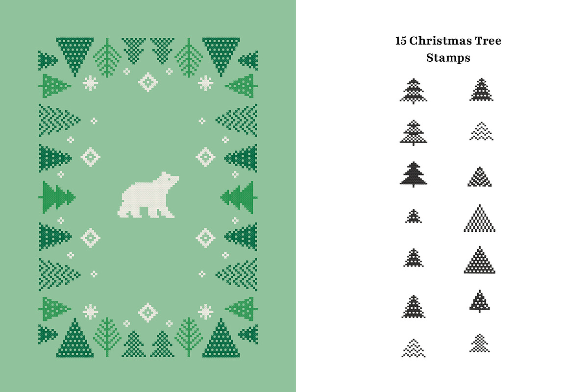 Procreate Cross Stitch Christmas, a Brush Add-On by Pencil Twist (Photo 4 of 10)