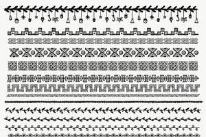 24 Hand drawn line borders 
