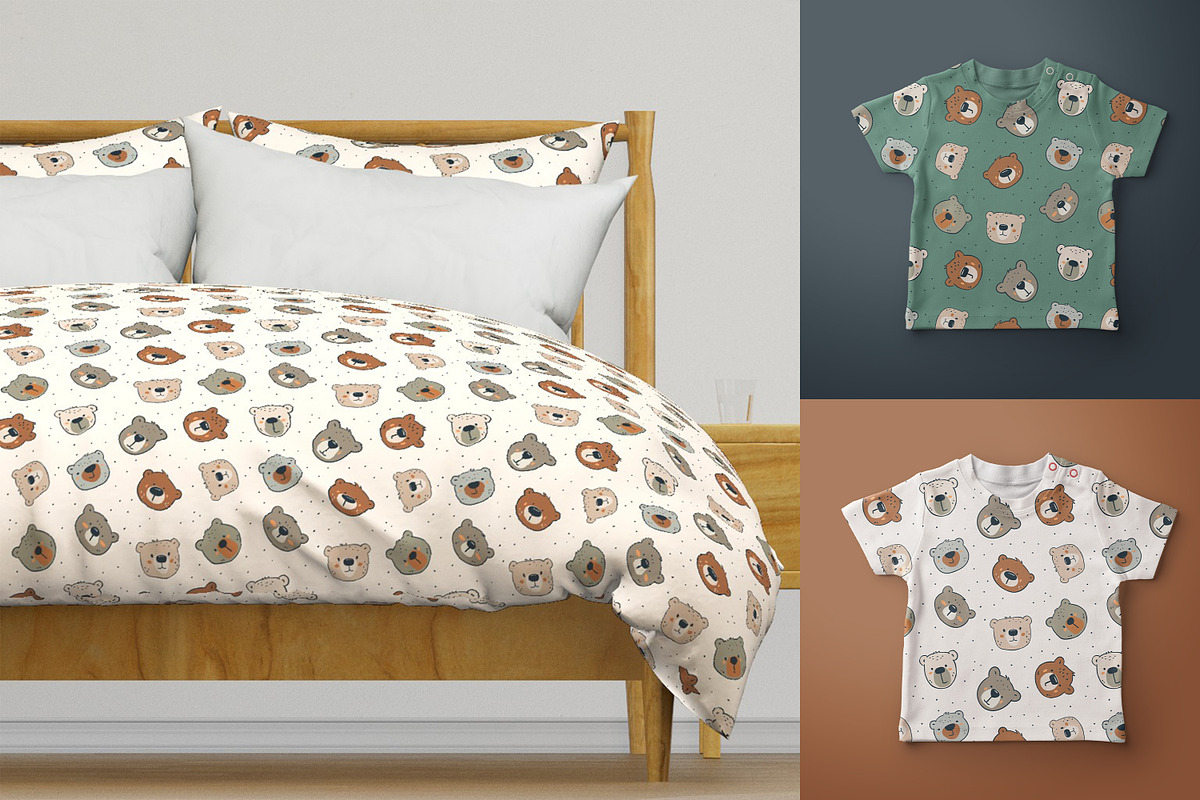 Cute Bears Kid’s Collection, a Pattern Graphic by Naty Art (Photo 2 of 12)