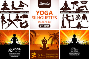 Silhouettes Girl In Yoga Pose