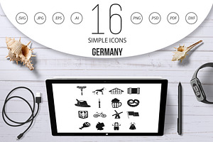 Germany icons set, simple style, an Icon by Ylivdesign