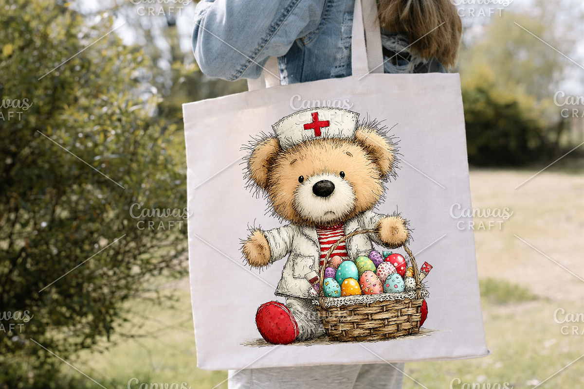 Whimsical Easter Nurse Teddy Clipart, an Illustration by Canvas Craft (Photo 6 of 7)