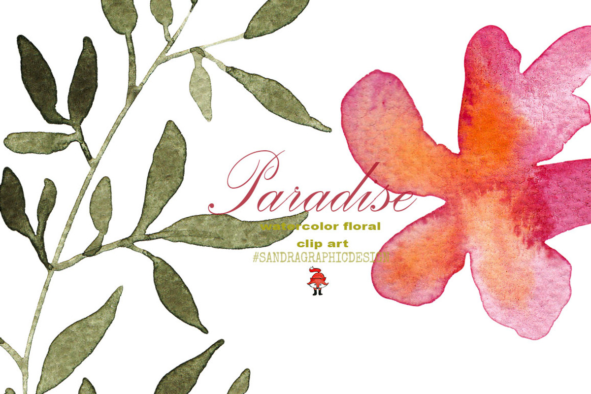 Floral watercolor clip art, an Illustration by SandraGraphicDesign (Photo 4 of 5)