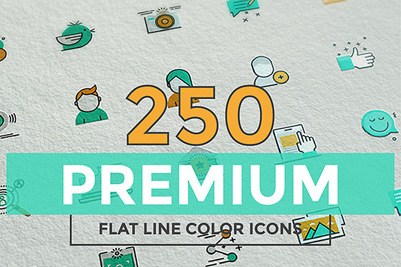 Set Of Modern Color Line Design Icon