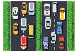 The top view is a map of the city, a Transportation Illustration by AlexZeL