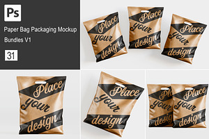 Paper bag brown color mockup bundles