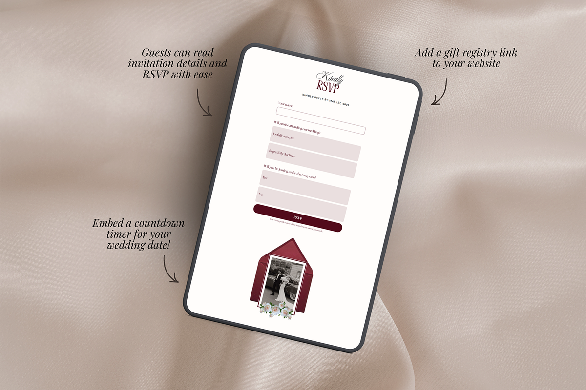 Old Money Wedding Invitation Website, a Landing Page Template by GlamWebDesigns (Photo 4 of 7)