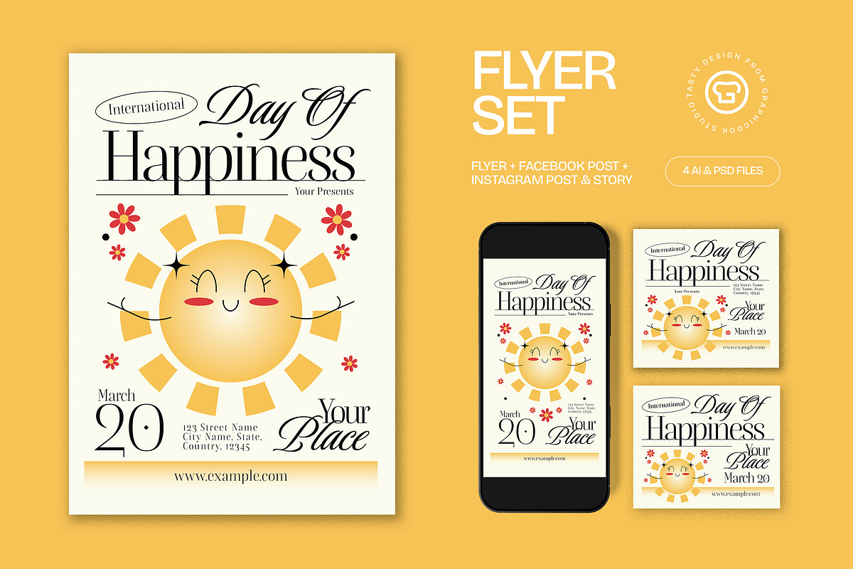 Day Of Happiness Flyer Set, a Flyer Template by graphicook (Photo 1 of 3)