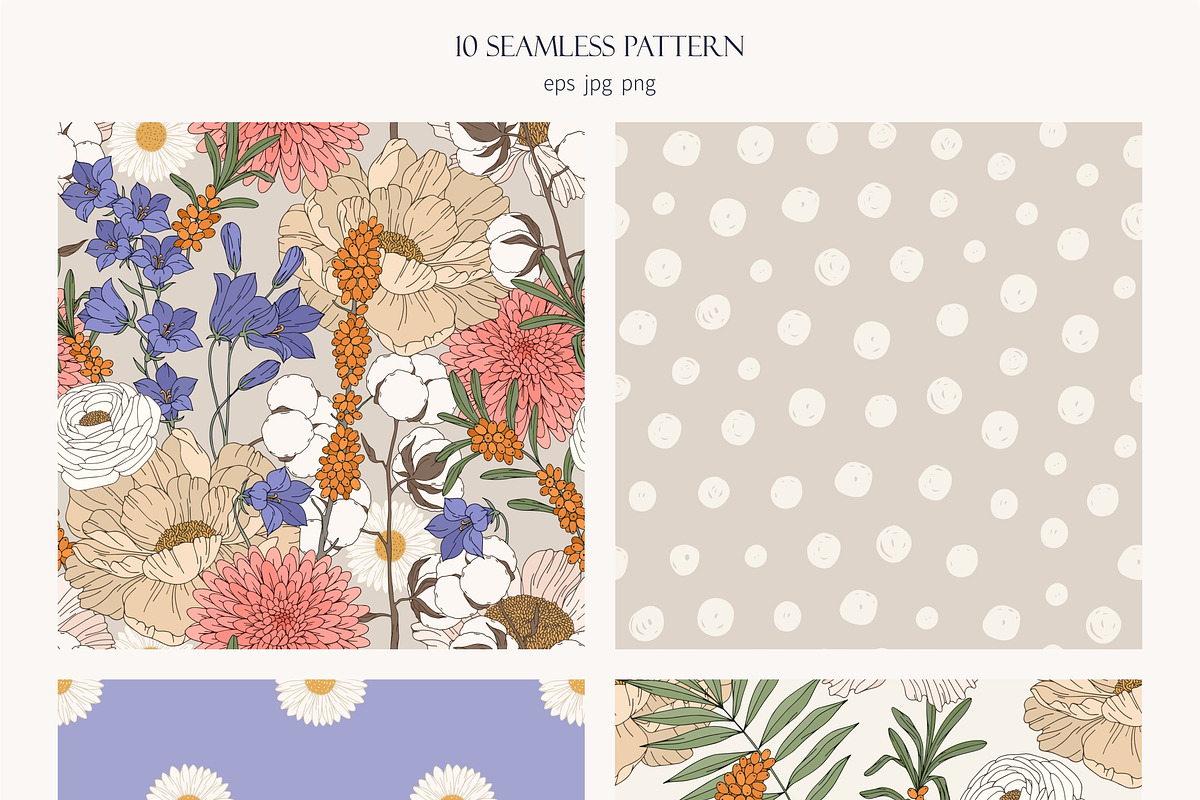 Floral pattern set, a Pattern Graphic by Elona Laff (Photo 2 of 5)
