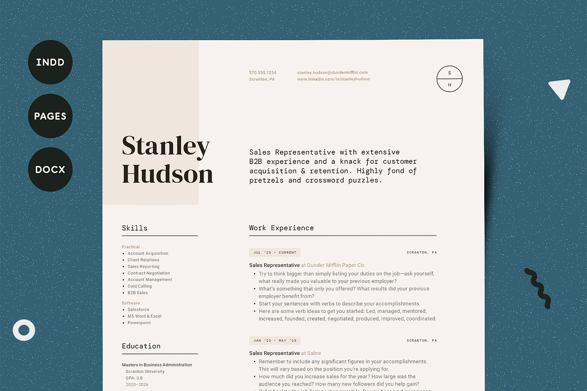Modern Resume CV Template Design, a Resume Template by More Profesh (Photo 1 of 8)