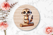 Watercolor Cute Baby Meerkat Clipart, an Illustration by CraftArtStudio (Thumbnail 4 of 5)