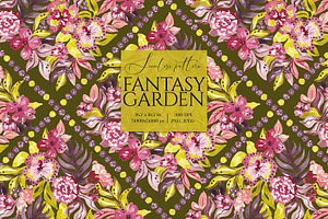 Rich Watercolor Floral Pattern, a Pattern Graphic by SirenaArt