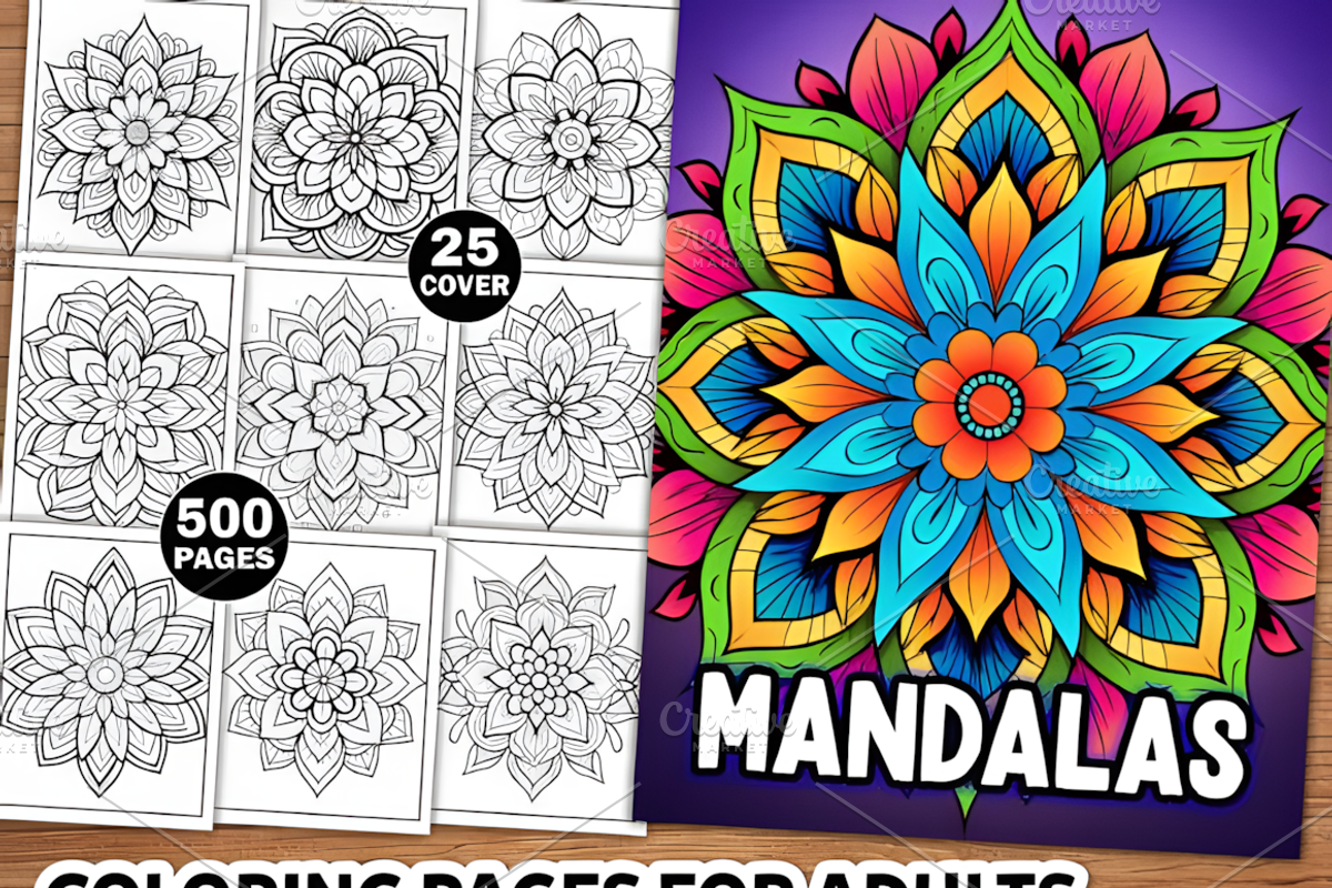 500+ Mandalas Coloring Pages, a Decorative Illustration by Ink Gallery (Photo 1 of 4)
