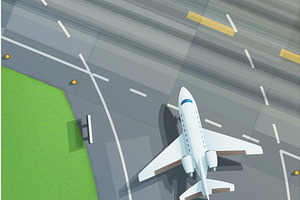 small jet preparing to takeoff on, a Transportation Illustration by IfH