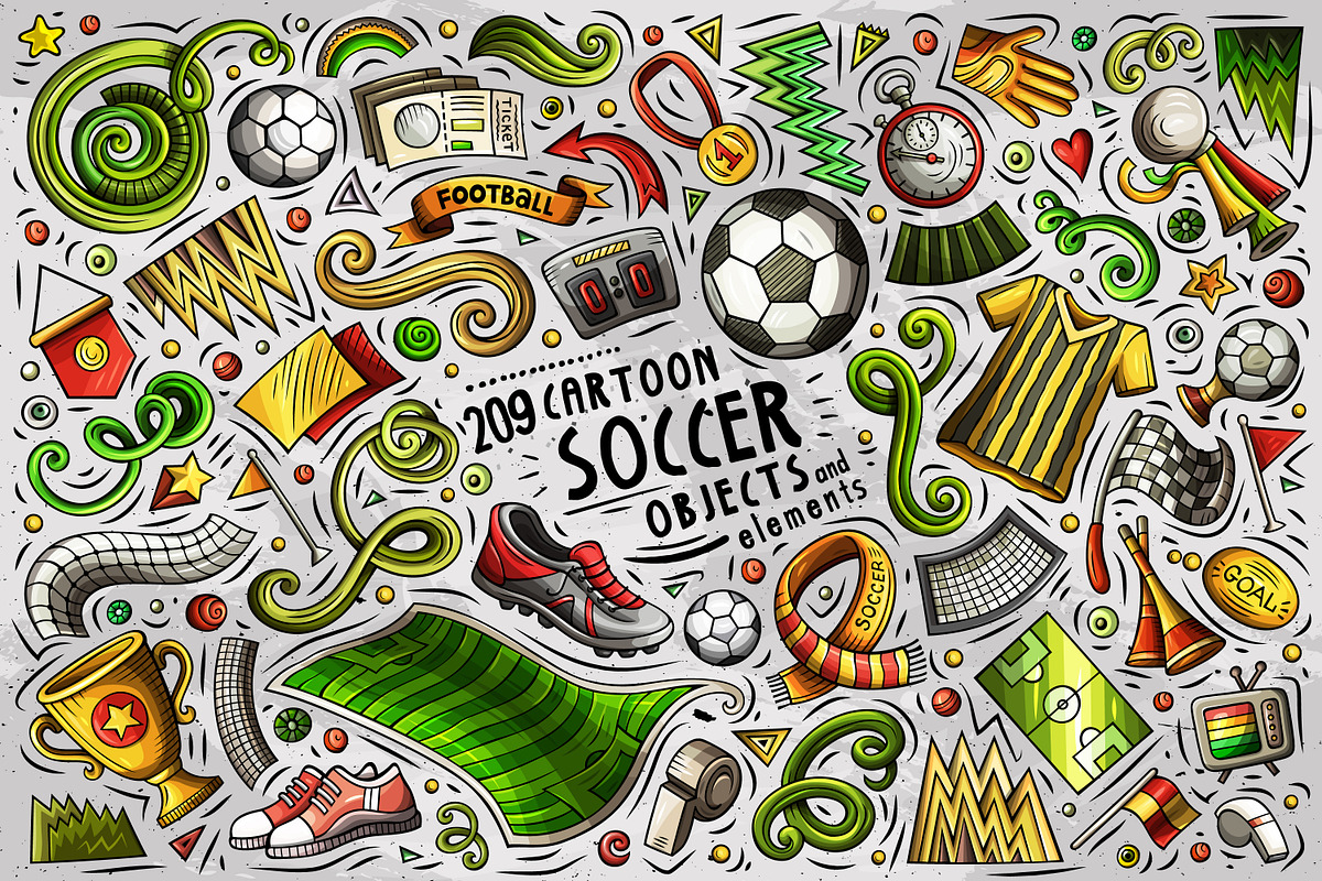Football Cartoon Objects Set, an Object Graphic by BALABOLKA (Photo 1 of 4)