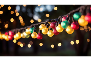 glowing holiday lights border ai, a Holiday Photo by pikepicture