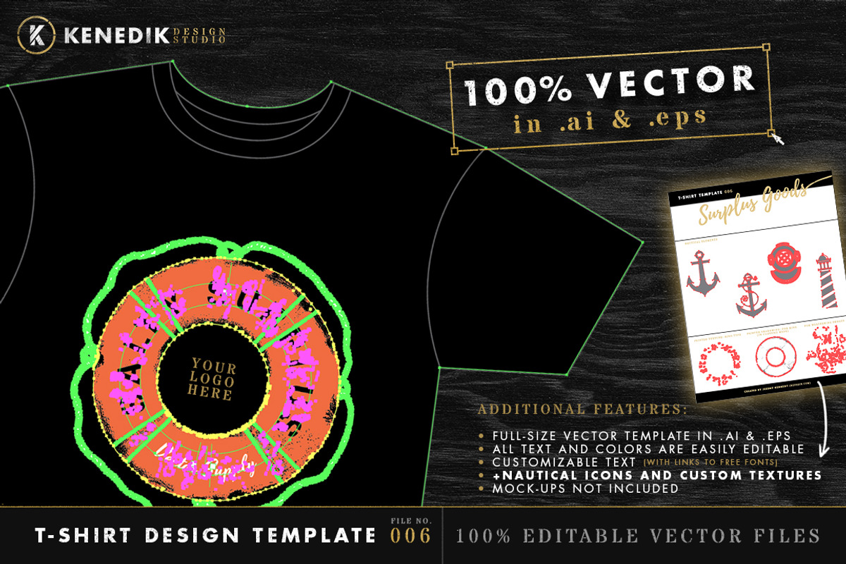 T-Shirt Design Template 006, an Object Graphic by KENEDIK DESIGN STUDIO (Photo 3 of 3)