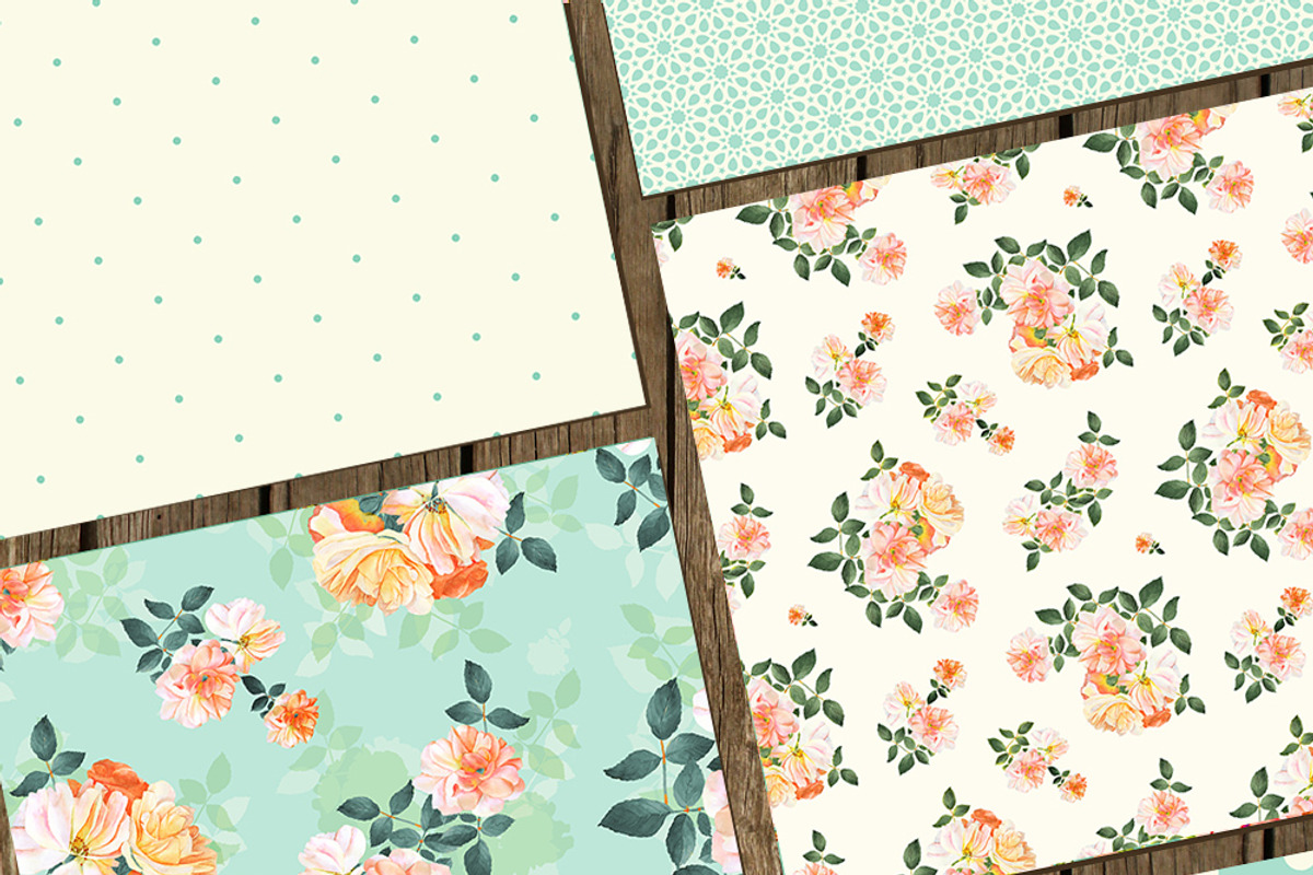 Watercolor patterns with roses, a Pattern Graphic by AnnelyBlooms (Photo 3 of 3)