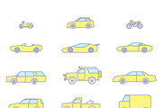 Car types set, an Outline Icon by Funky corner (Thumbnail 1 of 2)