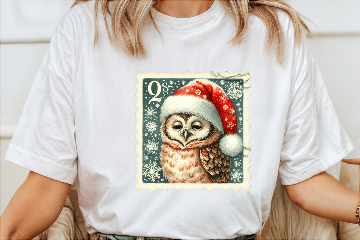 Christmas Animal Postage Stamps Clip, a Seasonal Illustration by Rose Art (Photo 5 of 7)