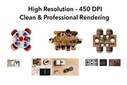 40 Kitchen Top View Elements, an Object Graphic by SketchBoyko (Thumbnail 7 of 8)