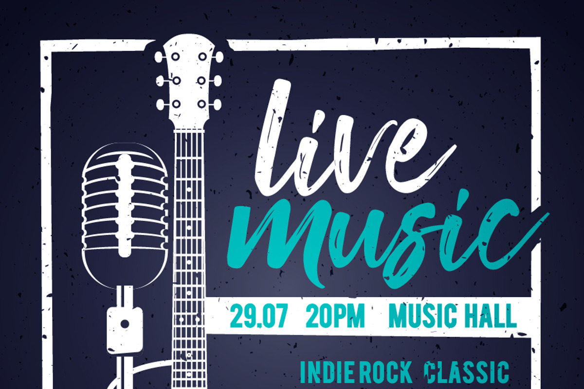 banner for concert or live music, a Background Graphic by Black White Mouse Design