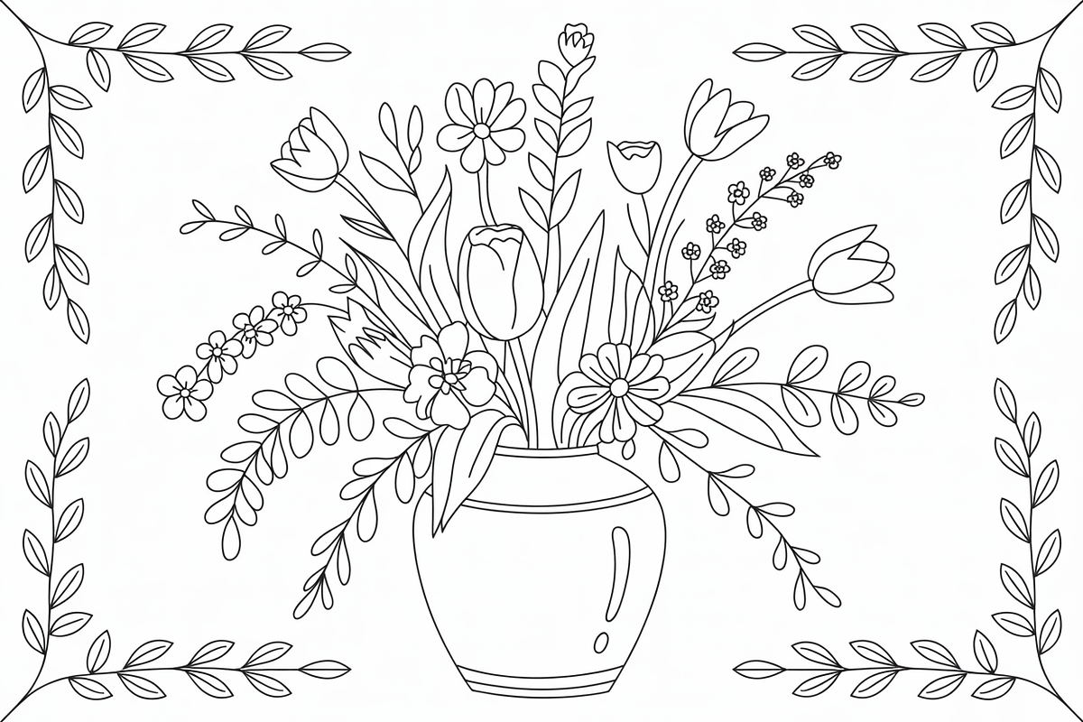 Floral  Bouquet Coloring Book, a Graphic by balal (Photo 7 of 11)
