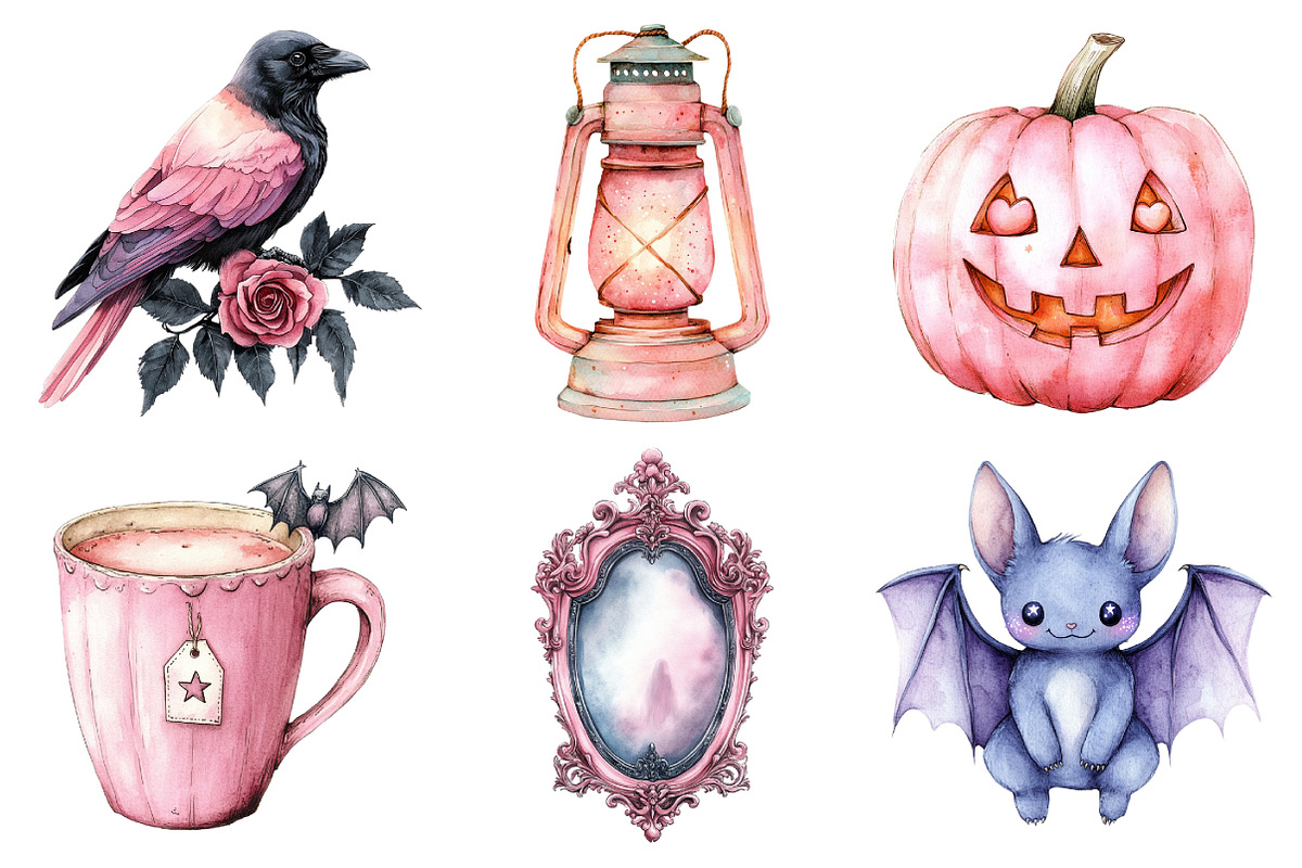 Pink Pastel Goth Halloween, an Illustration by Daily.Designs (Photo 2 of 4)